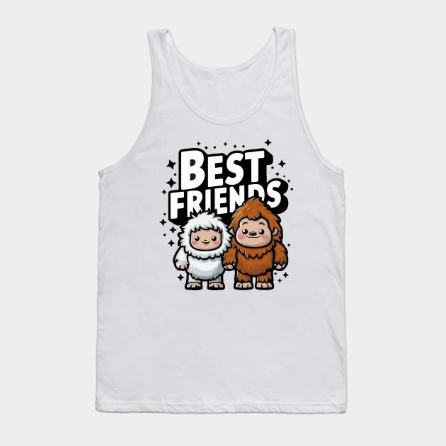 Yeti and BigFoot Best Friends Tank Top by Montony